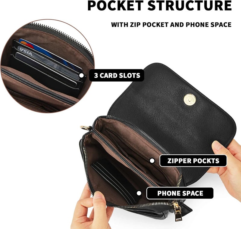 CHOLISS Small Crossbody Bags for Women, Vegan Leather Cell Phone Purse, Mini Travel Purse with Adjustable Strap Womens Gifts - Image 3